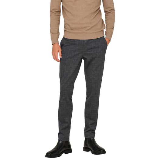 Only Heren geruite slanke chino's (Grijs) - Image 4