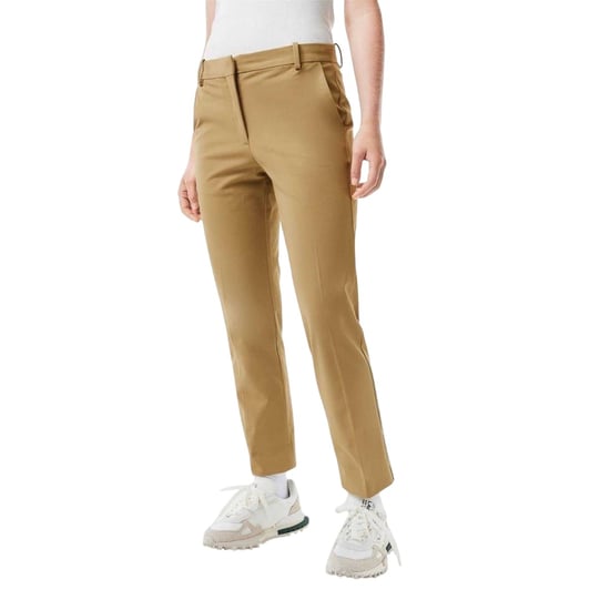 Lacoste Dames/Katoenmix Regular Chinos (Tan) - Image 1
