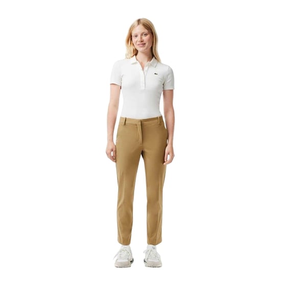 Lacoste Dames/Katoenmix Regular Chinos (Tan) - Image 4