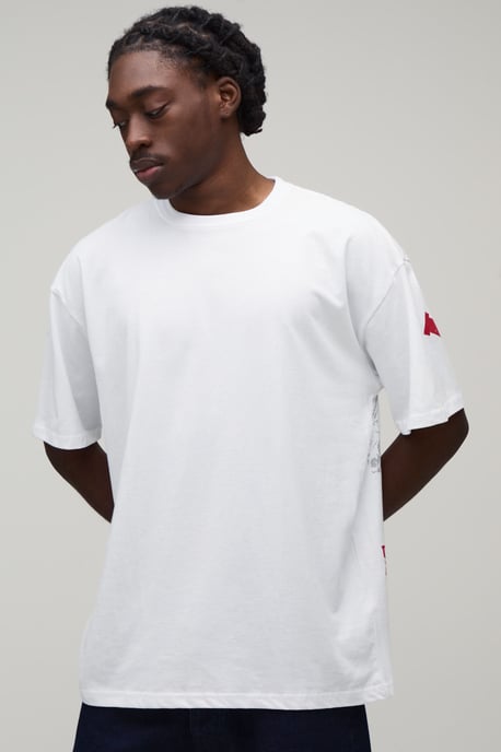 White Oversized Western Over The Seams Print T-Shirt - Image 3