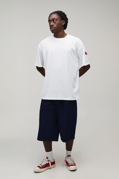 White Oversized Western Over The Seams Print T-Shirt - Image 4