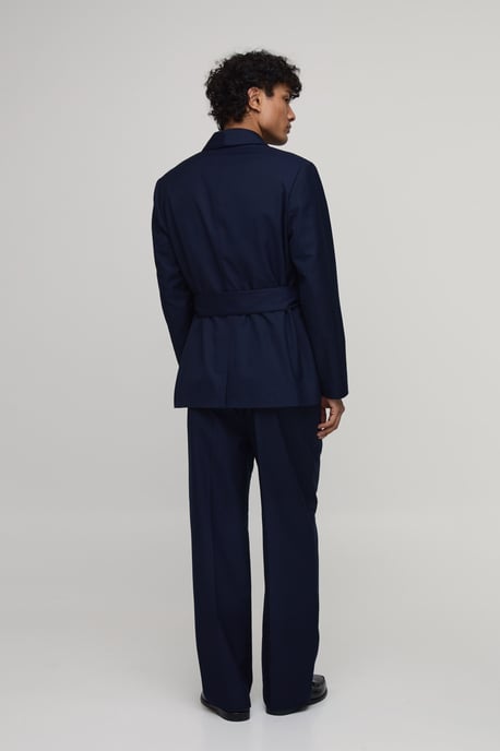Wide Leg Belted Suit Trousers - Image 3