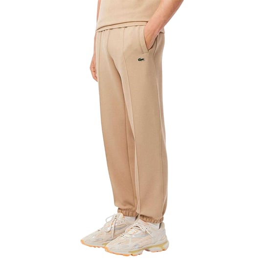 Lacoste Heren Biologisch Katoenen Normale Sweatbroek (Beige) - Image 4