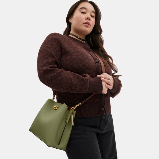 Willow Bucket Bag In Colorblock With Signature Canvas Interior - Image 6