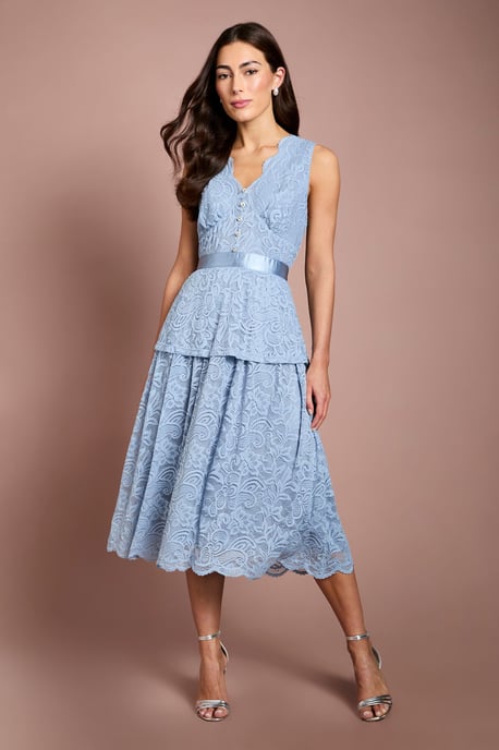 Peplum Detail Lace Dress - Image 4