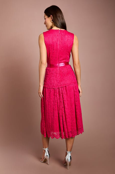Peplum Detail Lace Dress - Image 3