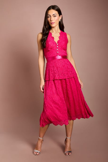 Peplum Detail Lace Dress - Image 4