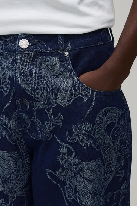 Dragon Tapestry Super Baggy Fit Jeans - Image 3