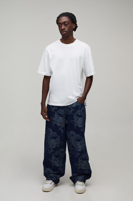 Dragon Tapestry Super Baggy Fit Jeans - Image 4