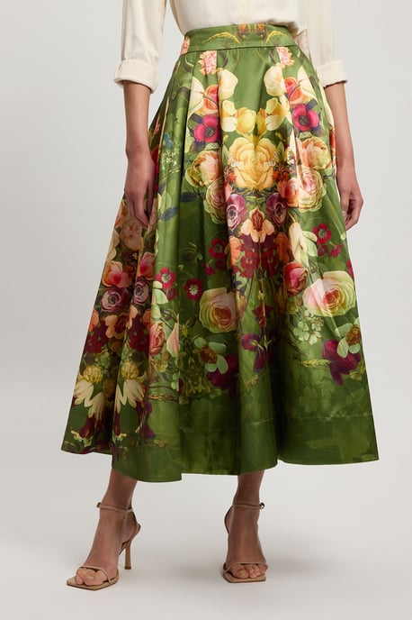 Floral Twill Woven Prom Skirt - Image 2
