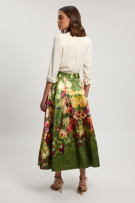 Floral Twill Woven Prom Skirt - Image 3