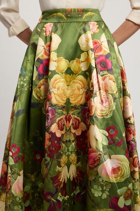 Floral Twill Woven Prom Skirt - Image 4