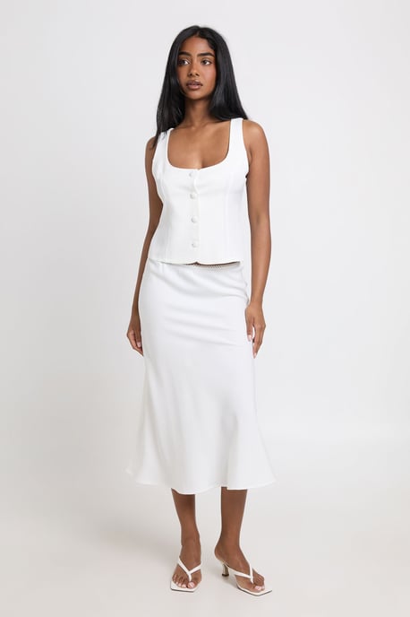 Trim Detail Tailored Midi Skirt - Image 1