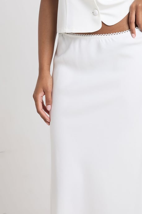 Trim Detail Tailored Midi Skirt - Image 4