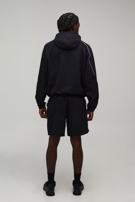 Funnel Neck Piping Wind Breaker & Baggy Short Set - Image 2