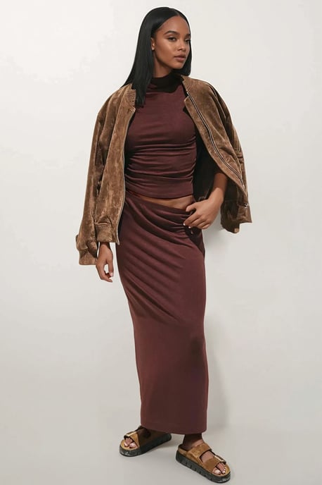 Slim Fit Halterkrage Stickad Top - Image 4