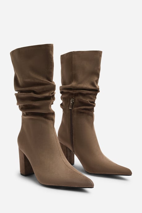 Wheres That From Womens Lilyana Ruched Heeled Calf Boot - Image 3
