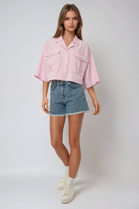 Crop Shirt met een Zakdetail - Image 4