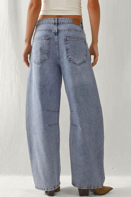 Mid Rise Barrel Jeans - Image 4