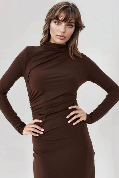 Bodycon Gedrapeerde Midi-jurk - Image 3