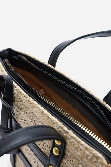 Alaia Small Raffia Bag with Studd Detail and Cross Body Strap - Image 5
