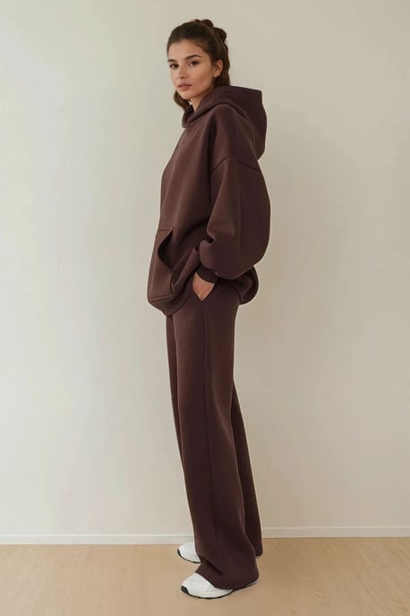 Lös passform hoodie oversized sweatshirt med känguruficka - Image 2