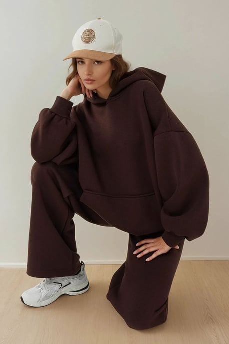 Lös passform hoodie oversized sweatshirt med känguruficka - Image 4