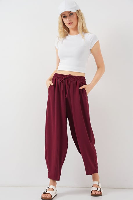 Gestructureerde Salwar Broek met Touwtjes Taille - Image 1