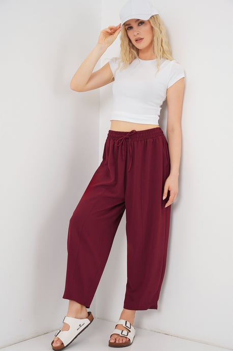 Gestructureerde Salwar Broek met Touwtjes Taille - Image 3