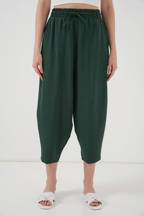 Textured Salwar Pants with Drawstring Waist - Image 2