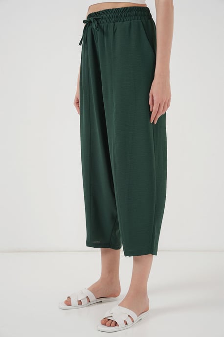 Textured Salwar Pants with Drawstring Waist - Image 4