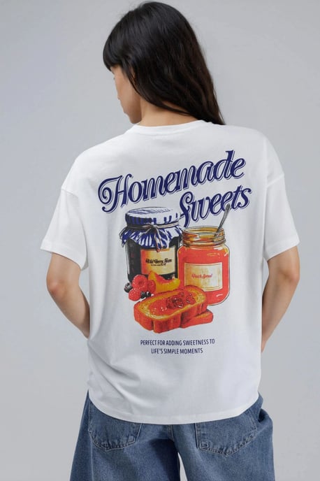 Överdimensionerad Tryckt Crew Neck T-Shirt - Image 1