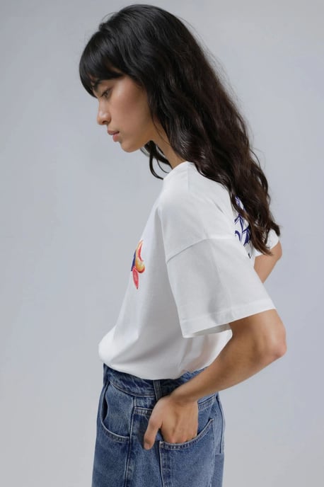 Överdimensionerad Tryckt Crew Neck T-Shirt - Image 2