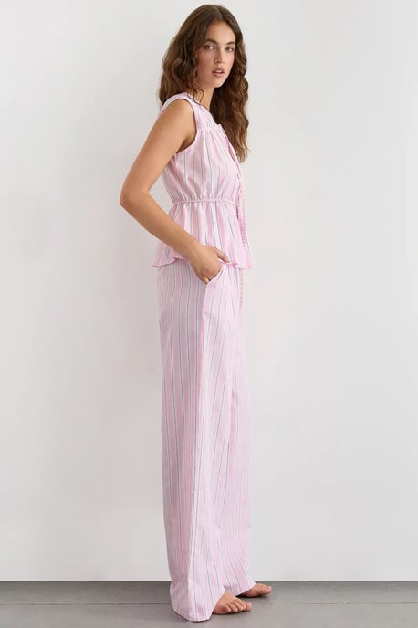 Brede Gestreepte Broek met Elastische Taille - Image 3
