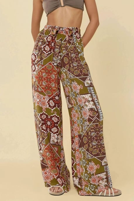 Geprinte Wijde Pantalon met Touwtjes - Image 2