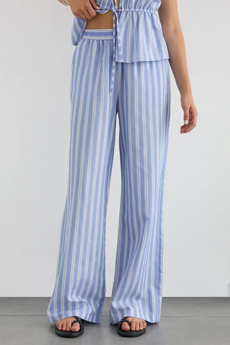 Brede Gestreepte Broek met Elastische Taille - Image 2