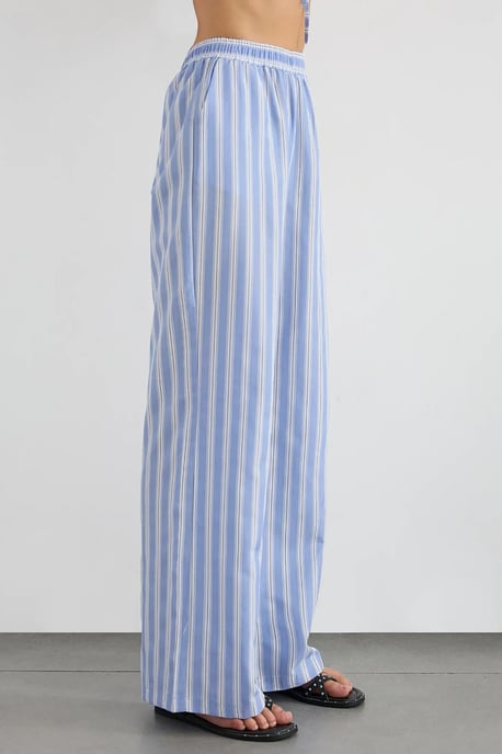 Brede Gestreepte Broek met Elastische Taille - Image 3