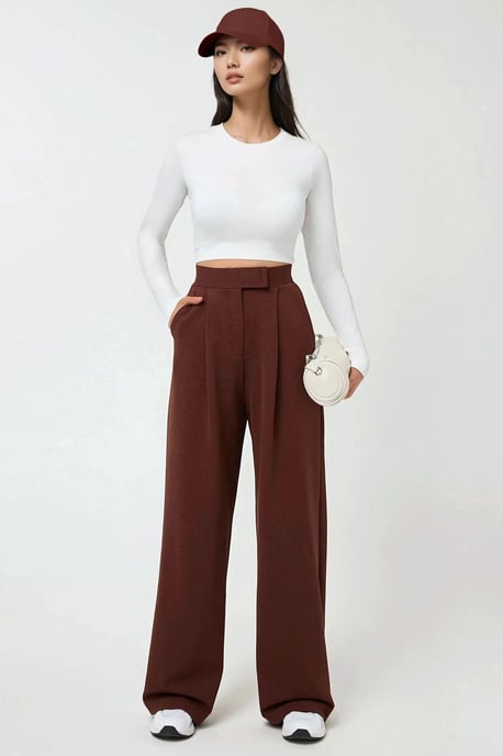 Hoge Taille Elastische Crepe Palazzo Broek - Image 2