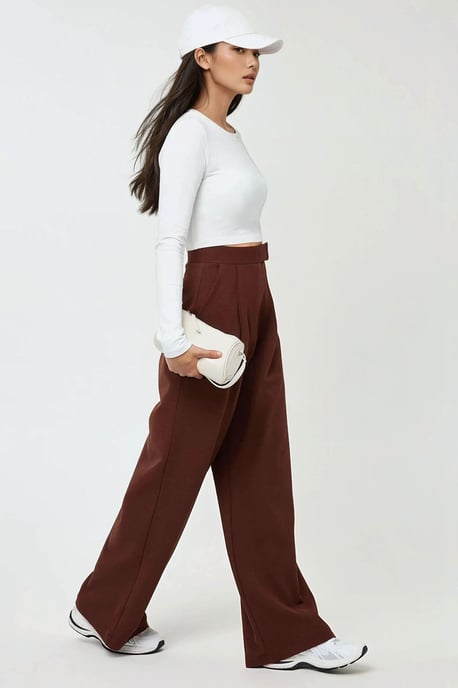 Hoge Taille Elastische Crepe Palazzo Broek - Image 3