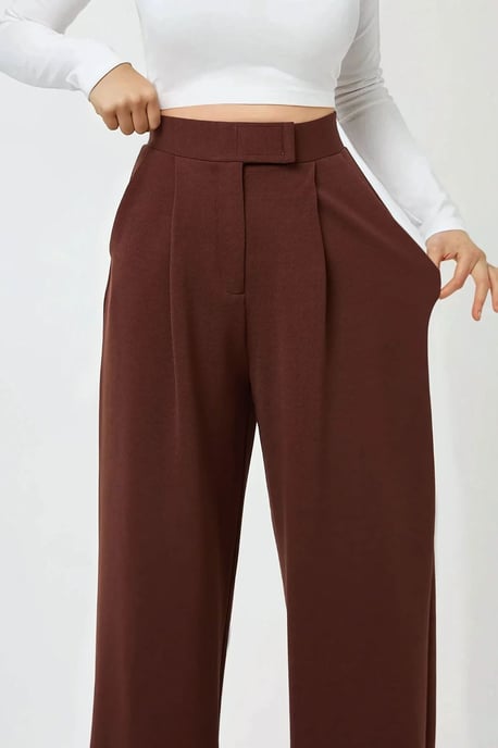 Hoge Taille Elastische Crepe Palazzo Broek - Image 5