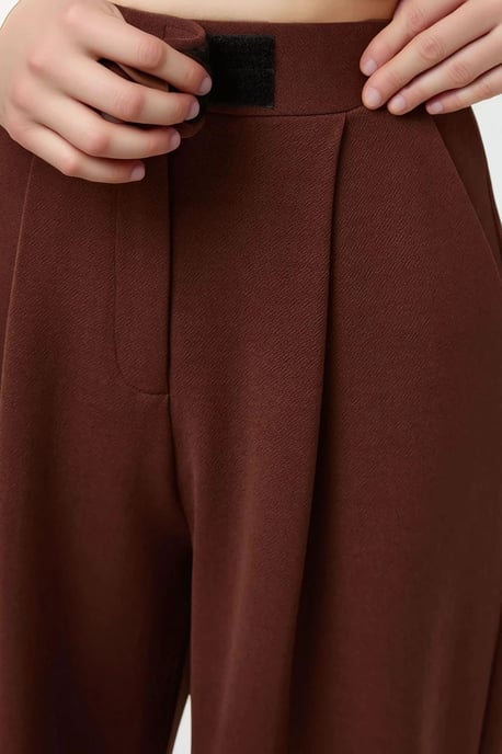 Hoge Taille Elastische Crepe Palazzo Broek - Image 6