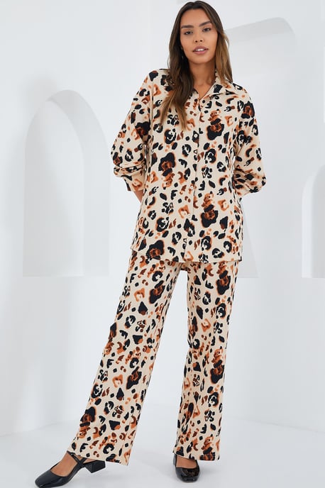 Gestructureerde Lange Mouwen Gebreide Blouse & Broek Gebreide Set - Image 2