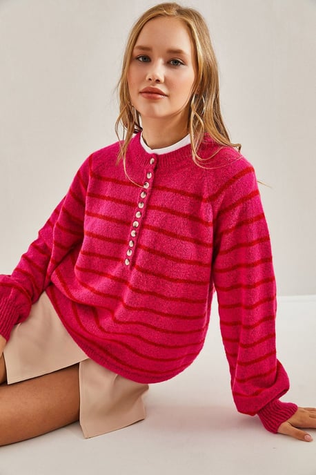 Knitted Sweater met Knopenkraag - Image 2