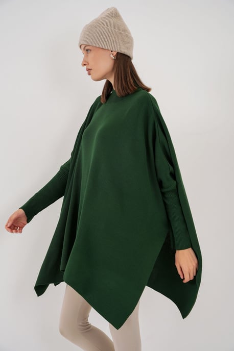 Oversized Half-Turtleneck Long Sleeve Knit Sweater - Image 3