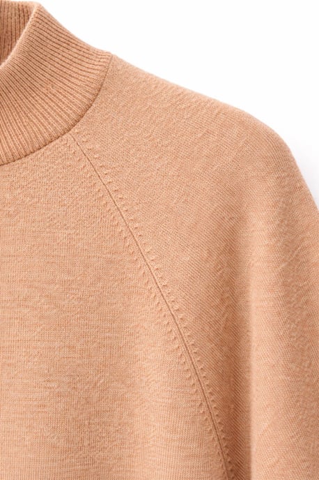 Oversized Ribbed Half Turtleneck Sweater - Image 3