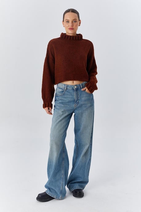 Tjock Turtleneck Texturerad Korttröja - Image 2