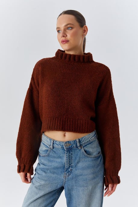 Tjock Turtleneck Texturerad Korttröja - Image 3