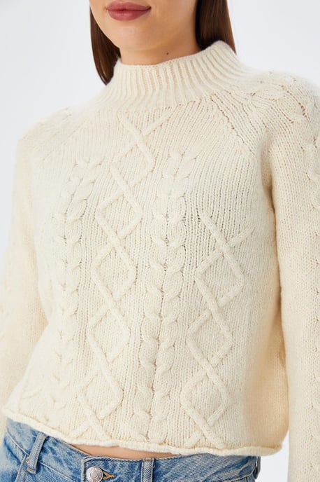 Ruitpatroon Geribbelde Halve Coltrui - Image 4