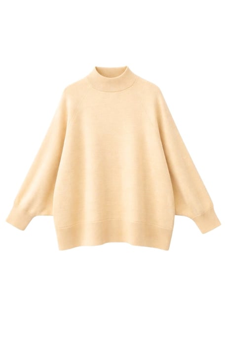 Oversized Ribbed Half Turtleneck Sweater - Image 2