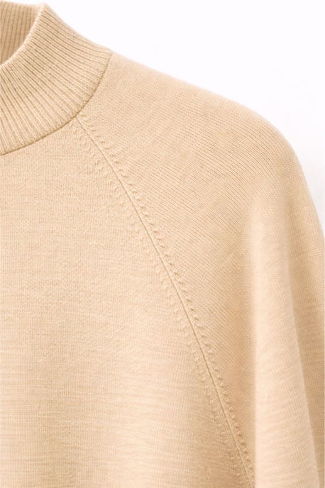 Oversized Ribbed Half Turtleneck Sweater - Image 3